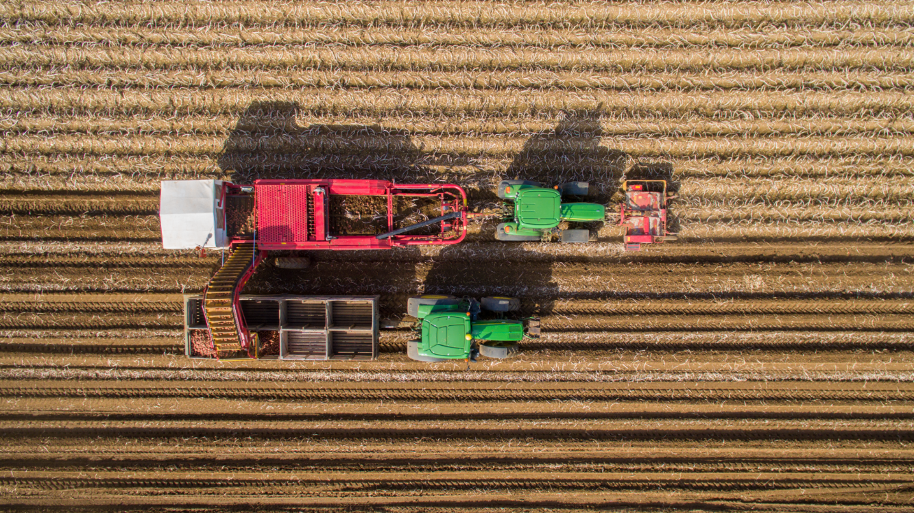 Potato Harvester from above
